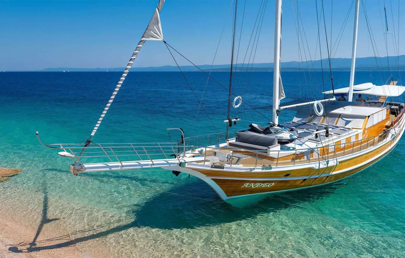 Photo wallpaper sea, yacht, Croatia, Adriatica, ANDEO
