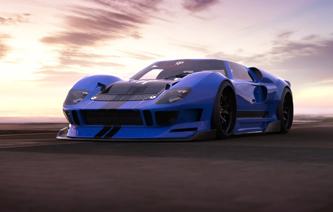 Photo wallpaper Ford, Auto, Machine, Ford GT, Art, Supercar, Rendering, Concept Art