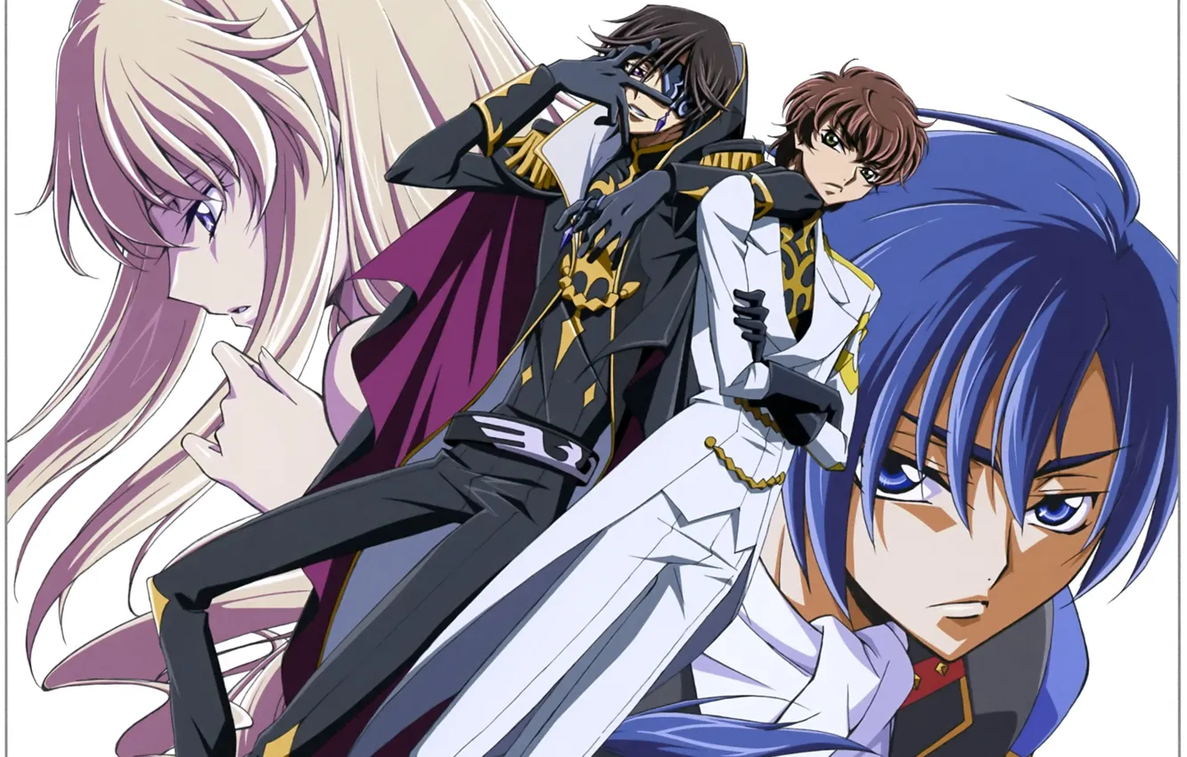Photo wallpaper look, gloves, guy, blue hair, military uniform, lelouch lamperouge, Renegade Akito, Akito the Exiled