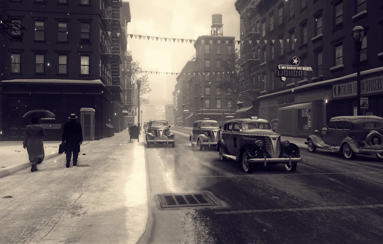 Photo wallpaper the city, Noir, Mafia 2, mafia2