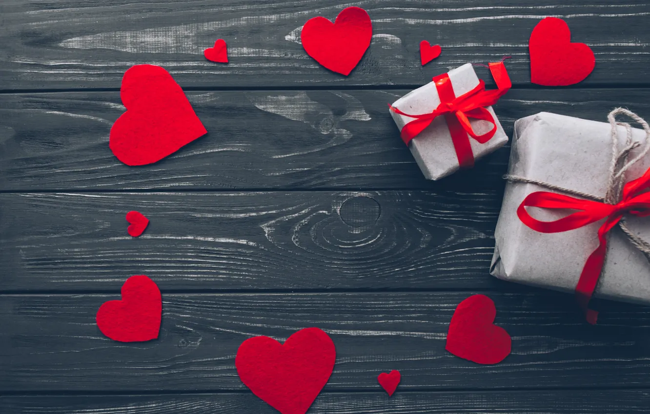 Photo wallpaper love, gift, heart, hearts, red, love, heart, wood