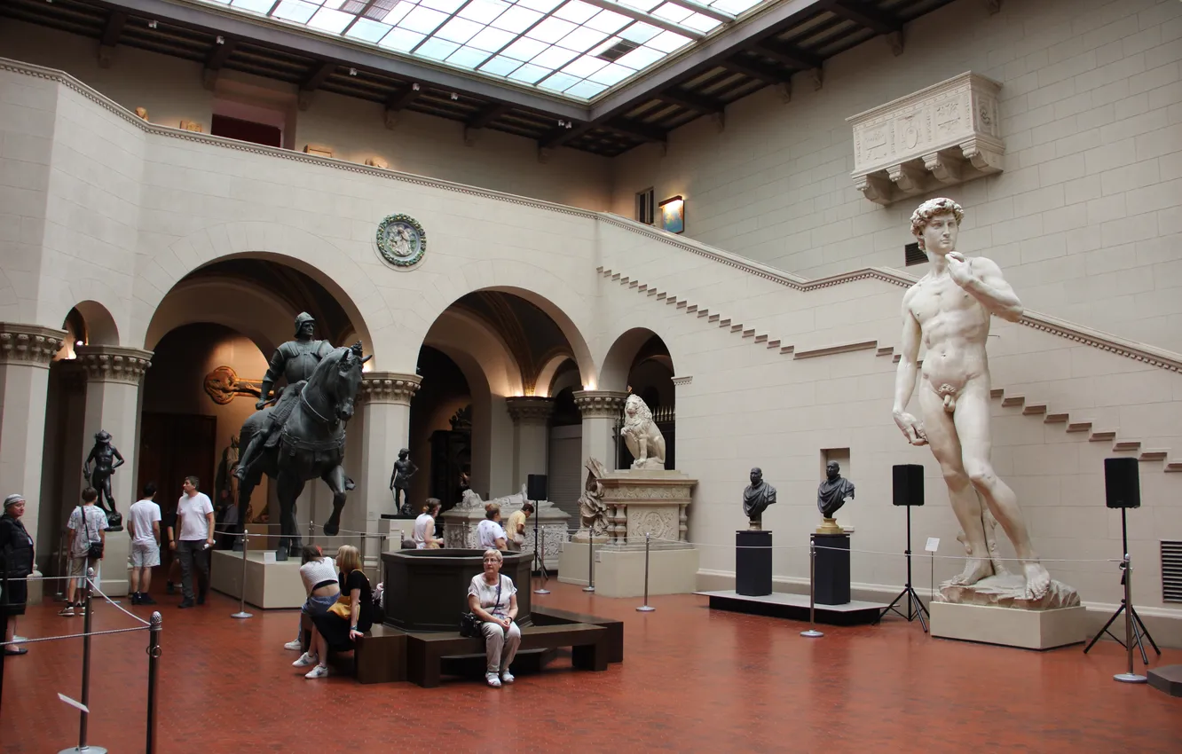 Photo wallpaper People, Moscow, Statues, Renaissance, Interior, Michelangelo, Michelangelo, David