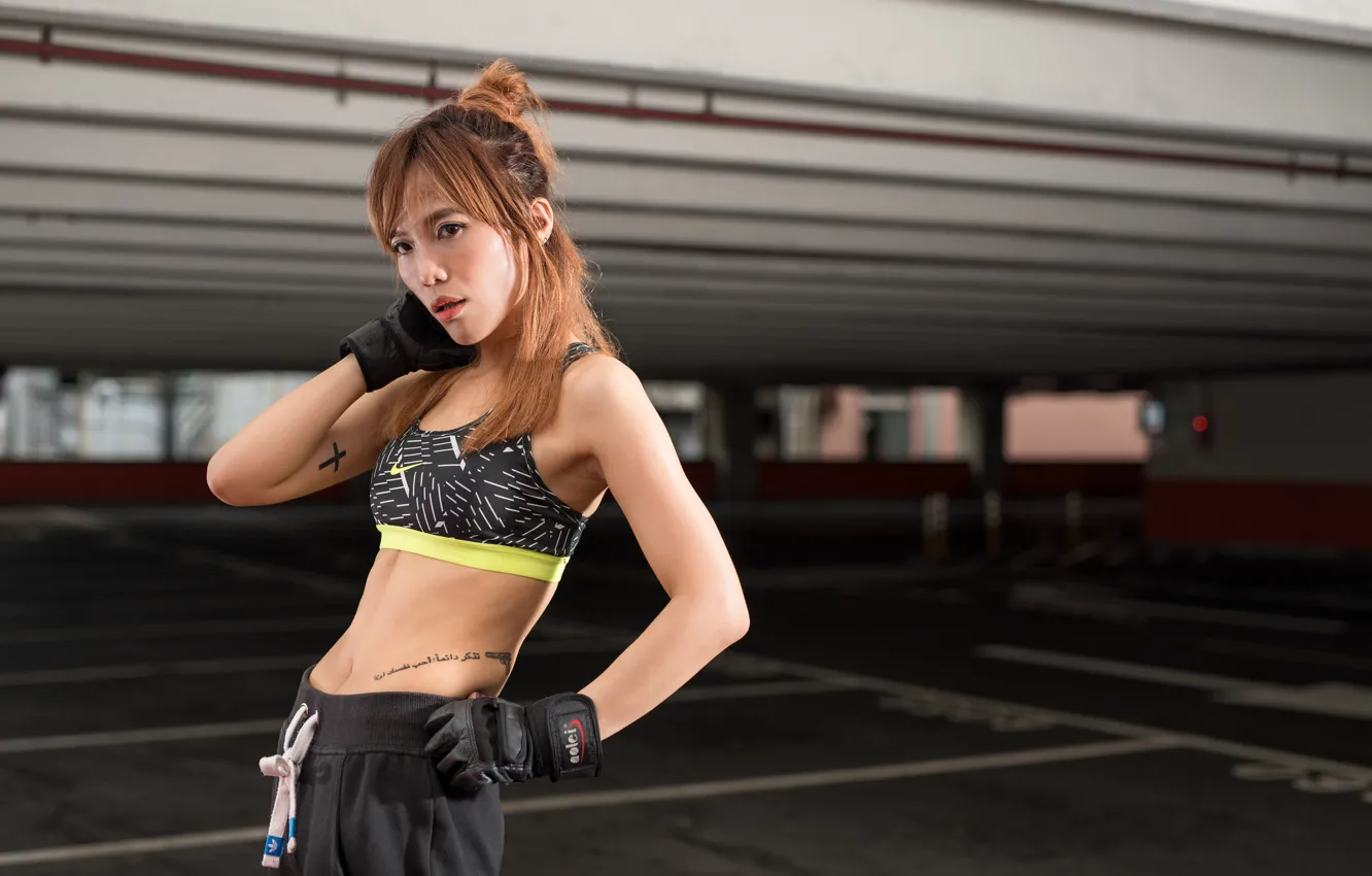 Photo wallpaper face, figure, gloves, Asian