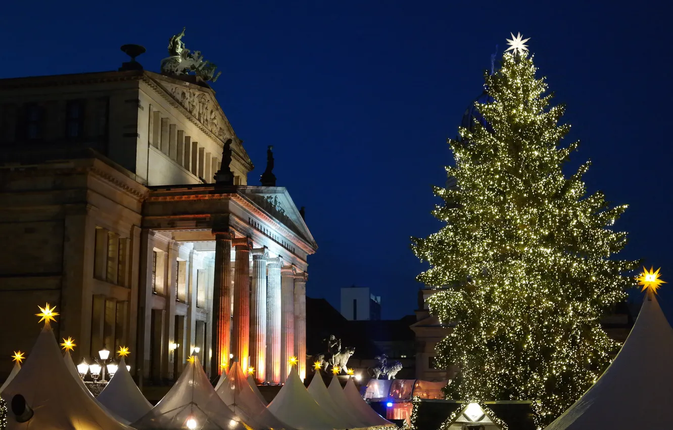 Photo wallpaper Germany, area, Christmas, Berlin, fair, Gendarmenmarkt