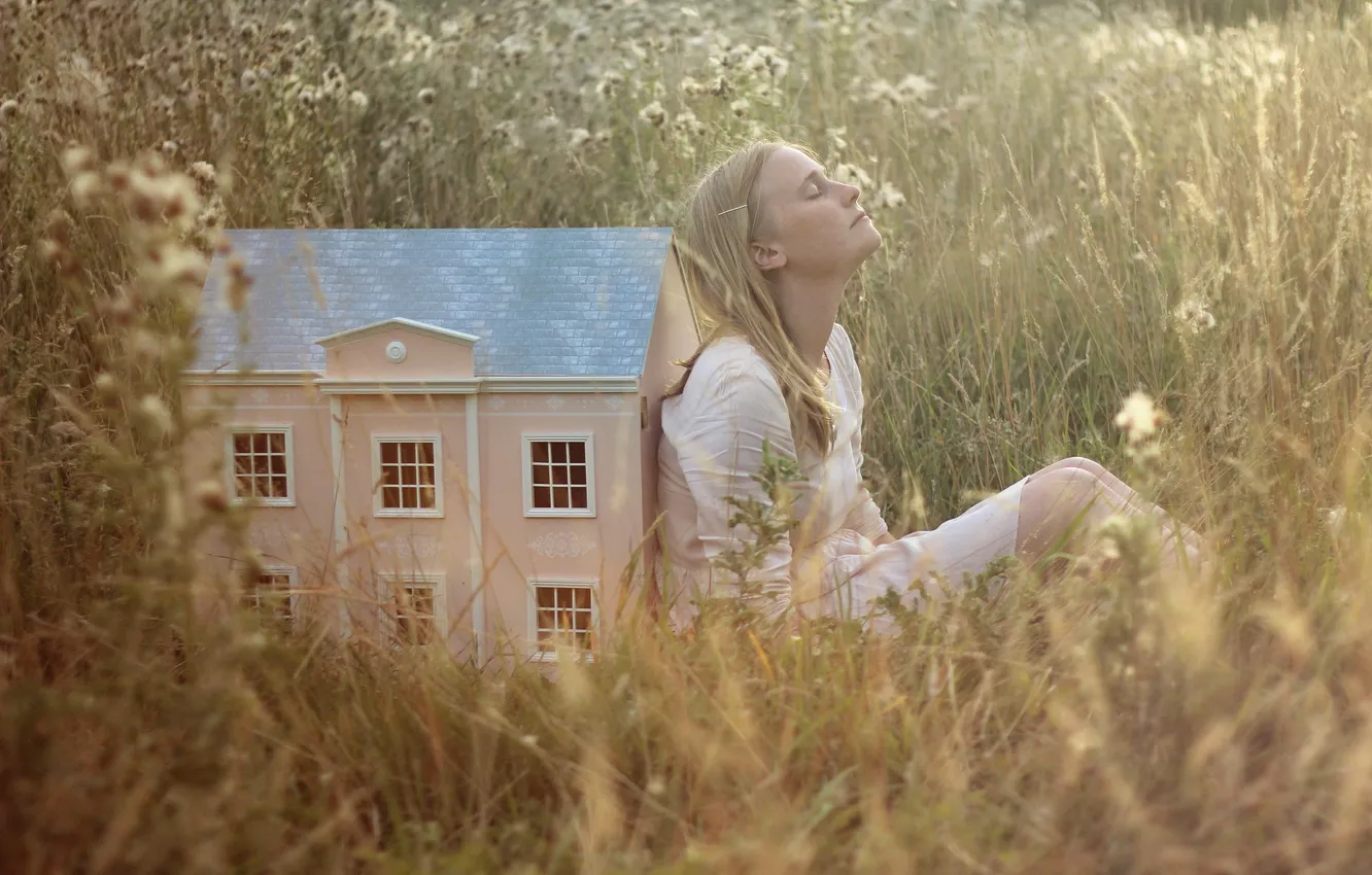 Photo wallpaper girl, mood, home