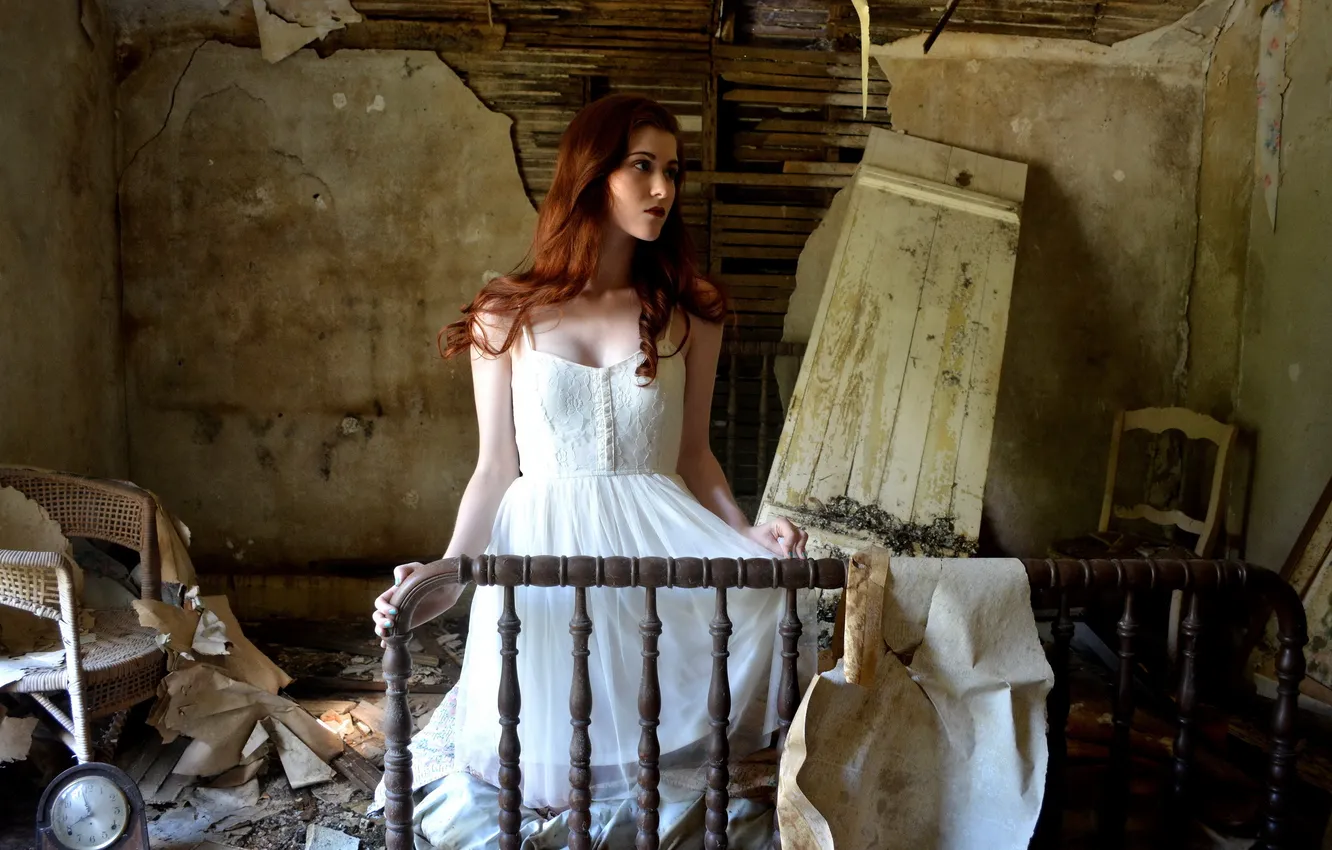 Photo wallpaper girl, background, room