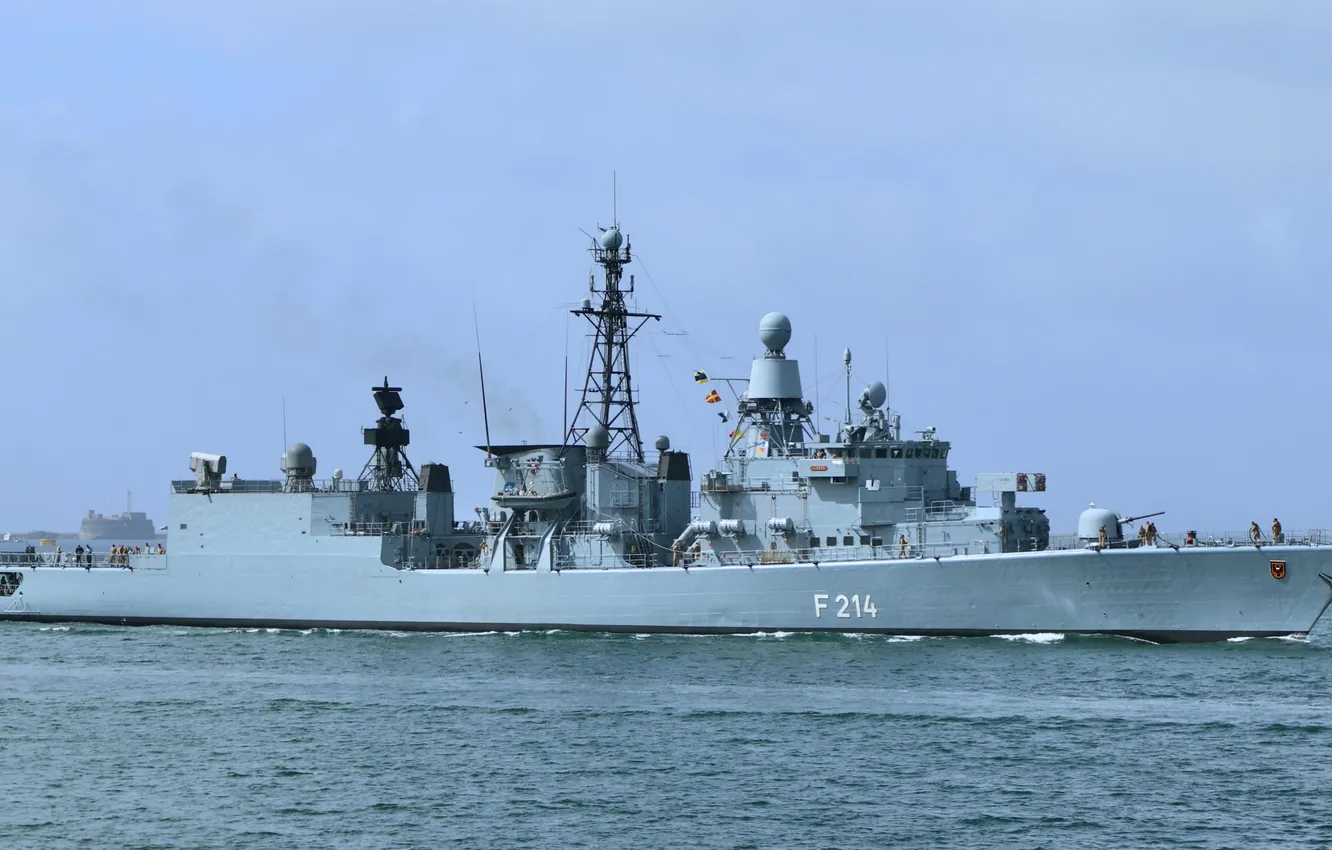 Photo wallpaper Corvette, The German Navy, FGS Lübeck