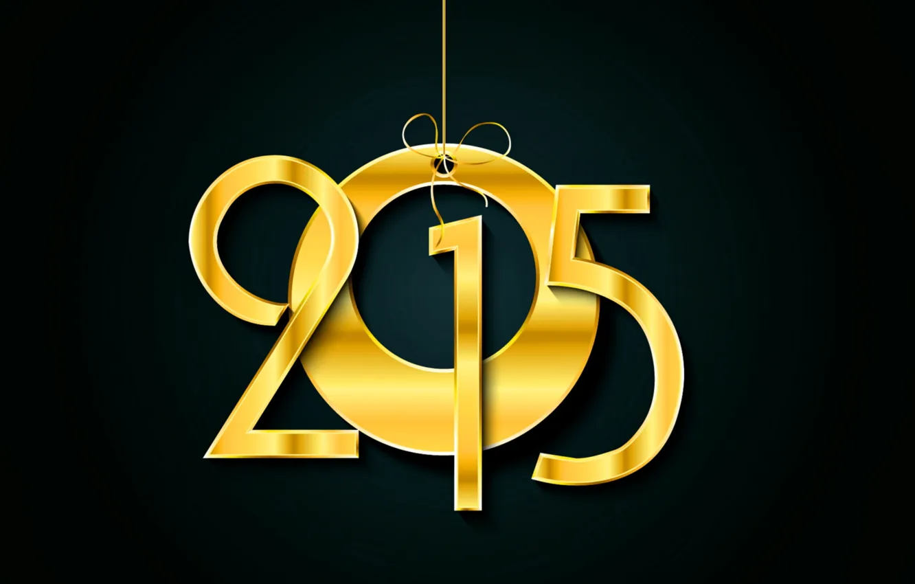 Photo wallpaper new year, gold, New Year, Happy, 2015