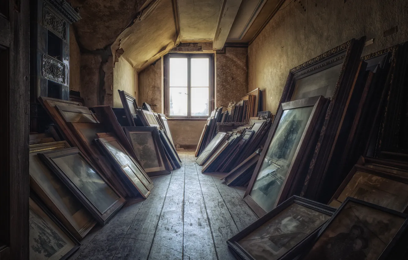 Photo wallpaper glass, light, old, retro, room, wall, Wallpaper, past