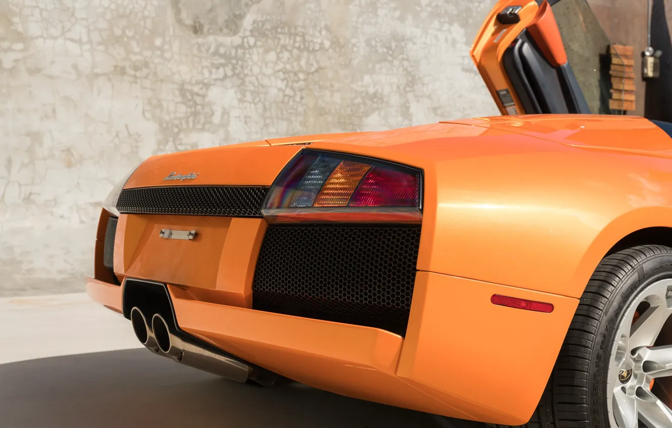 Photo wallpaper Lamborghini, Murcielago, rear view, Lamborghini Murcielago Roadster