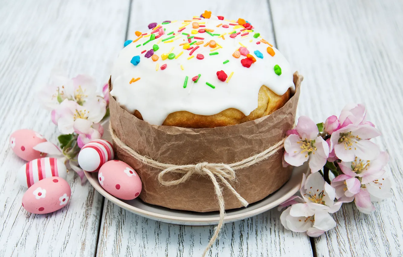 Photo wallpaper flowers, Easter, cake, cakes