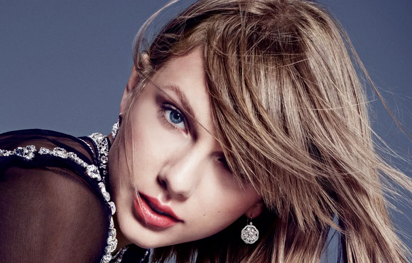Photo wallpaper face, background, portrait, makeup, hairstyle, singer, brown hair, Taylor Swift