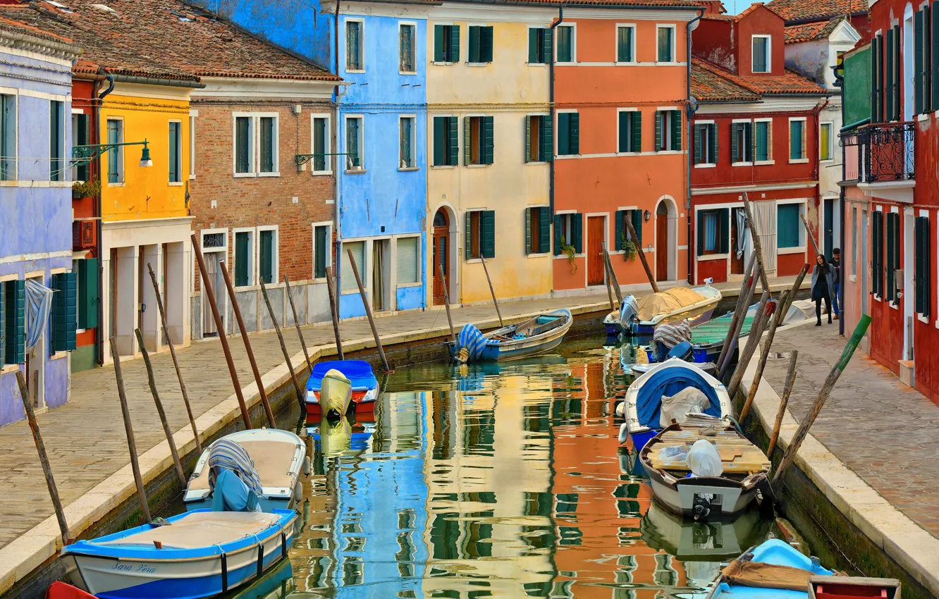 Photo wallpaper island, Italy, Venice, Burano