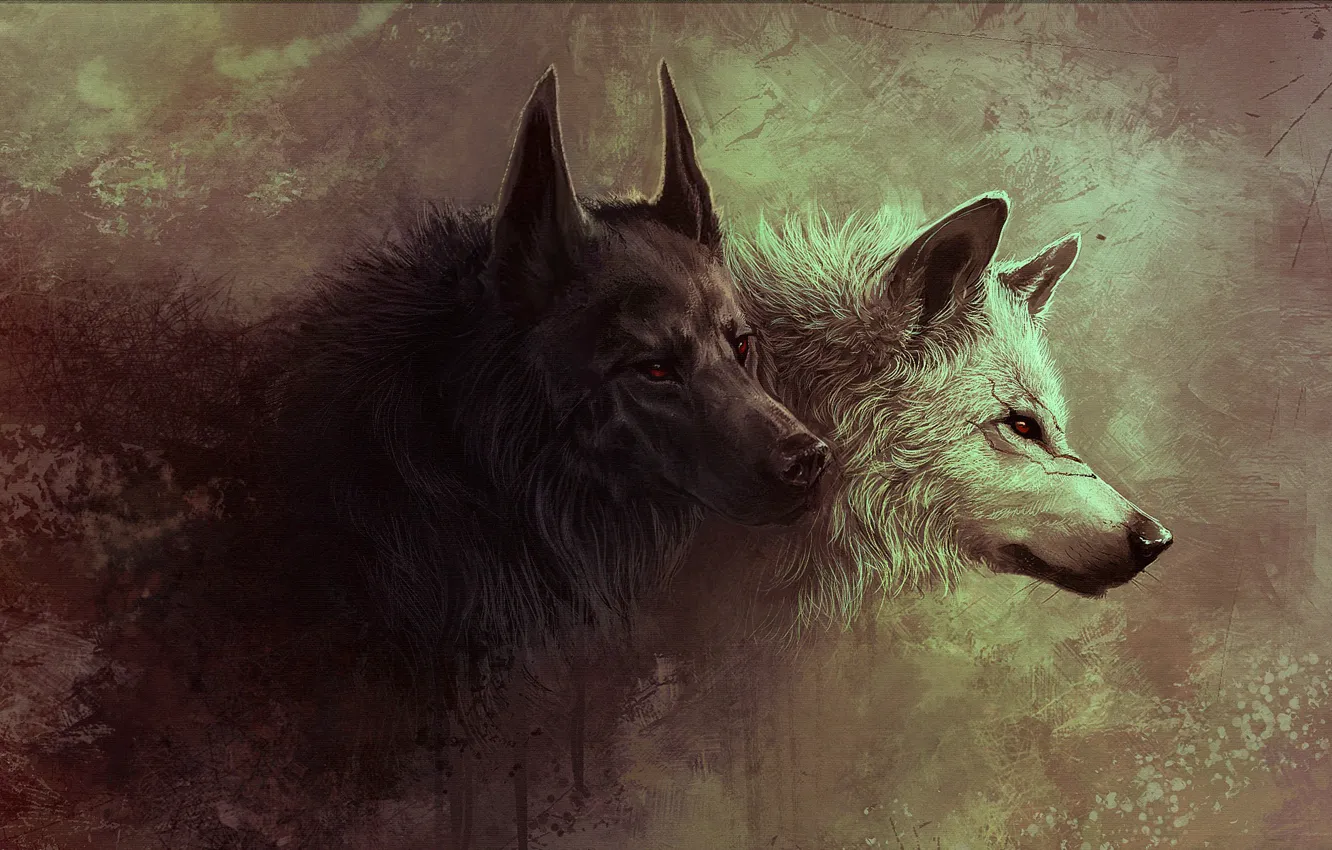 Photo wallpaper animals, wolf, art, wolf