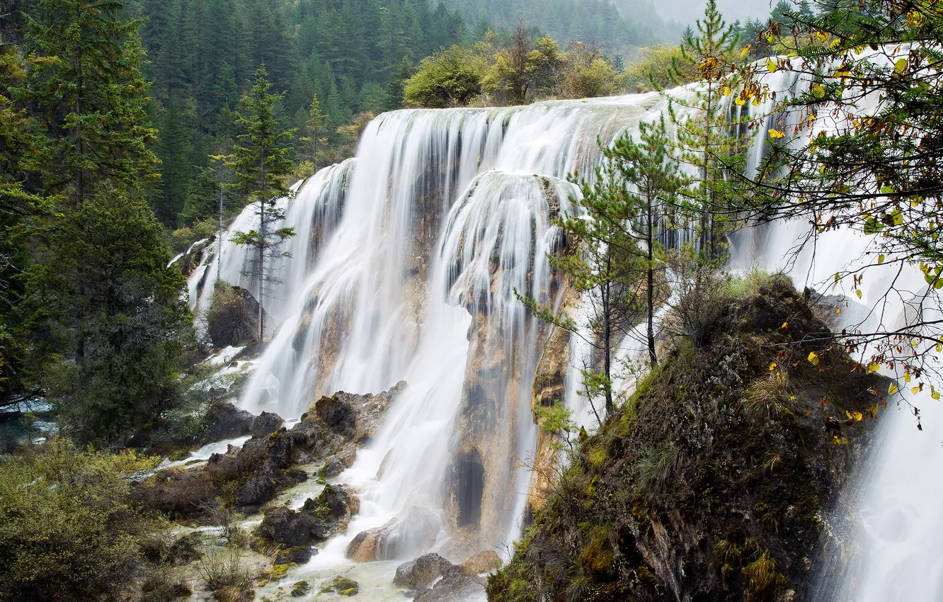 Photo wallpaper autumn, forest, nature, China, waterfalls, jiuzhai valley national Park, Paulo Coteriano photography