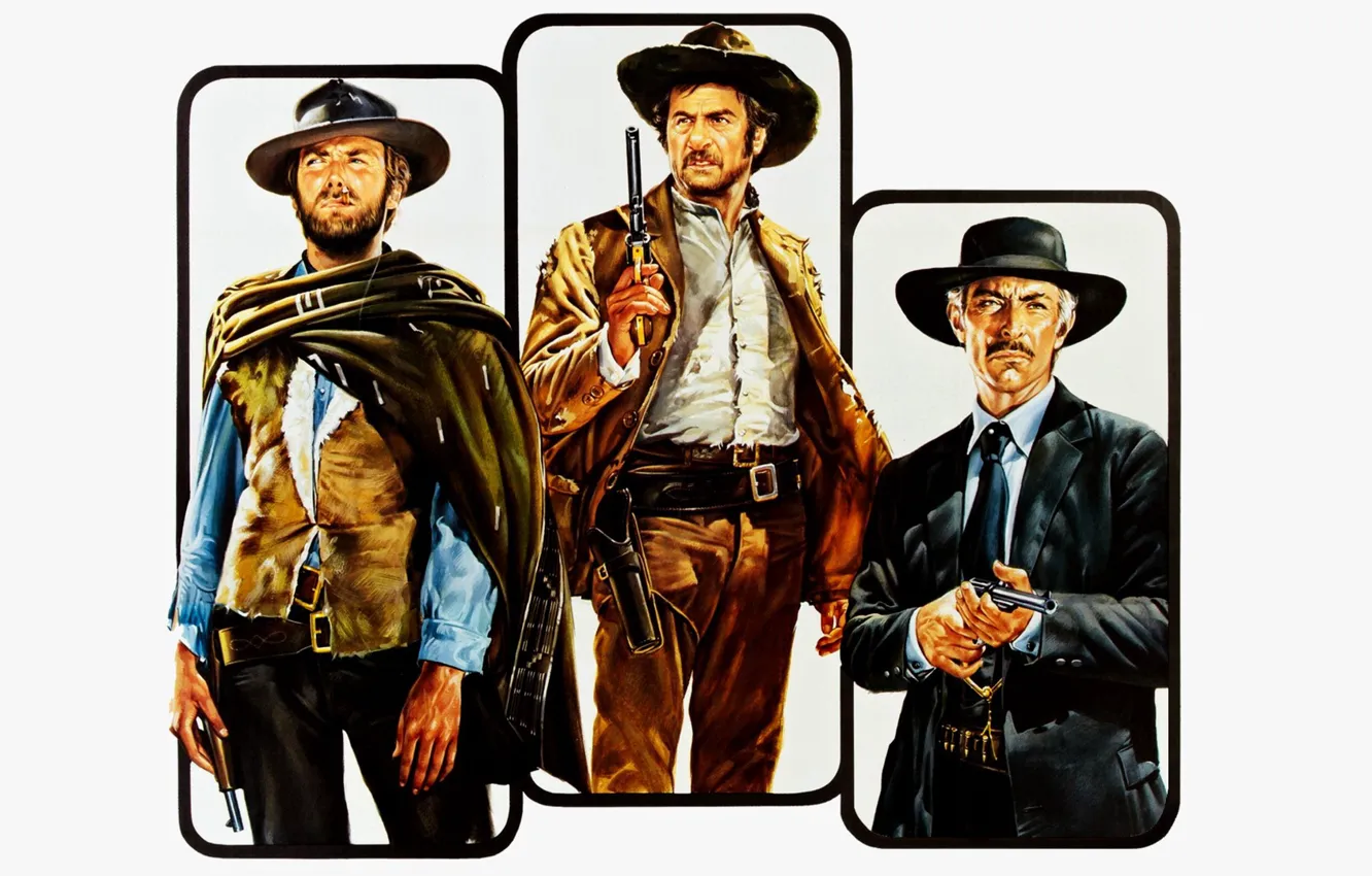 Photo wallpaper cinema, hat, classic, movie, Clint Eastwood, Colt, film, revolver