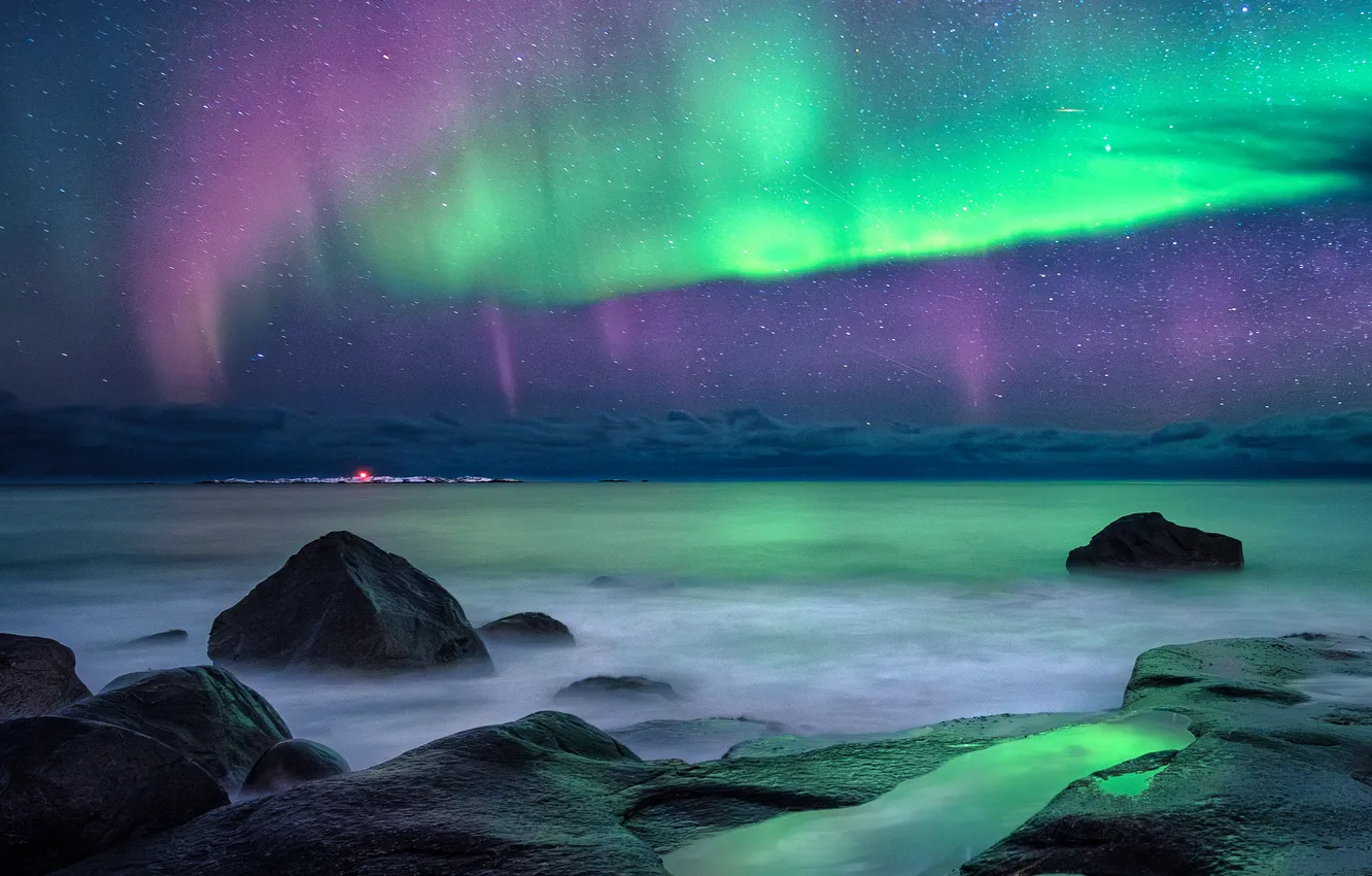 Photo wallpaper cold, North, Polar, aurola borial