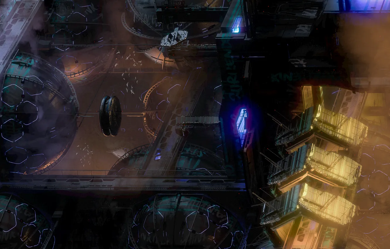 Photo wallpaper space, bird, station