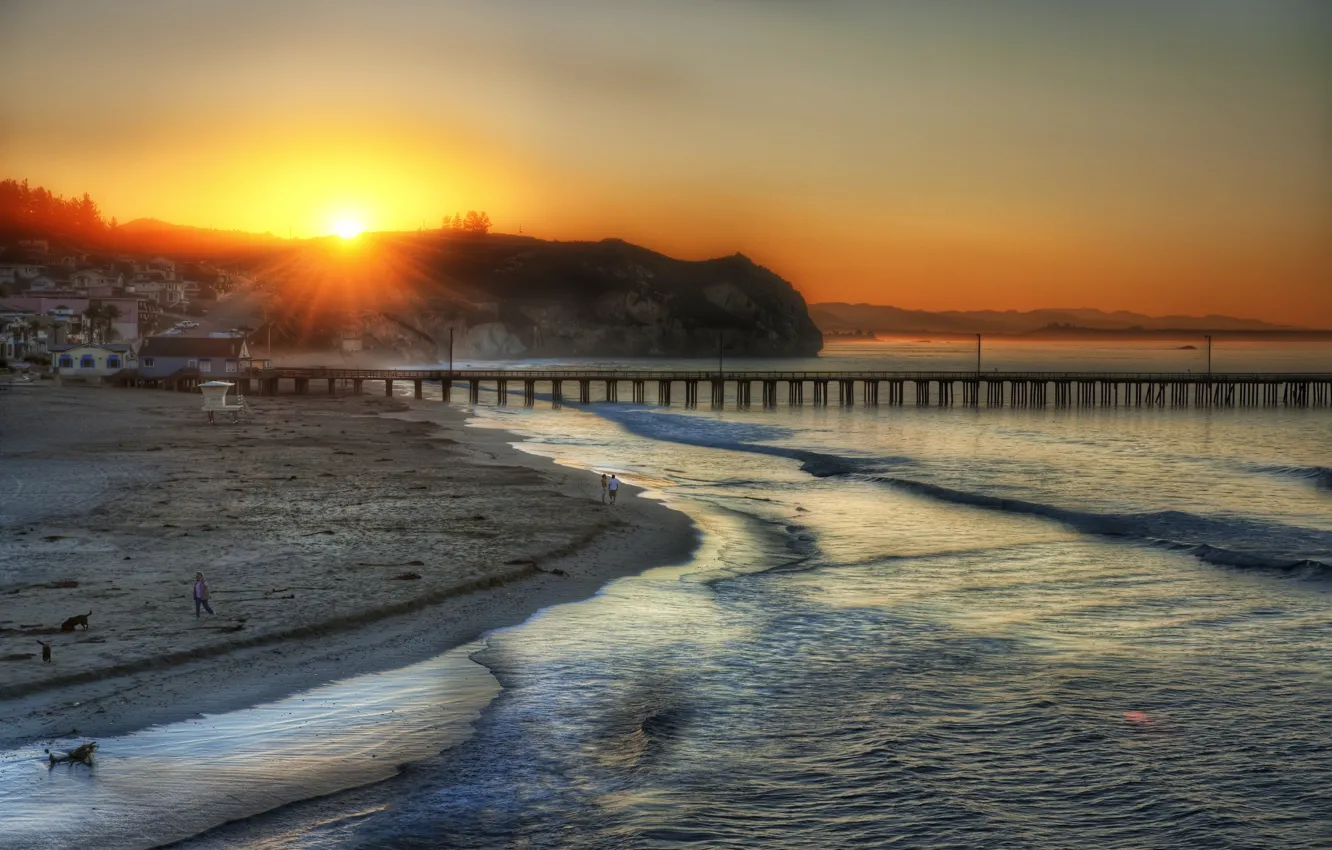 Photo wallpaper beach, bridge, the ocean, Los Angeles, Stanford, Hans Zimmer, and Talks at Google and, Santa …