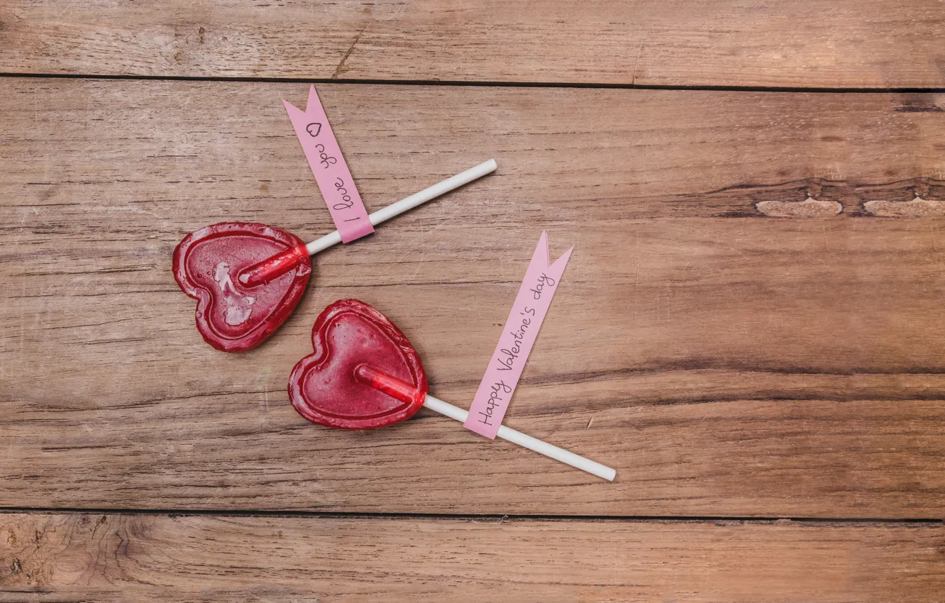 Photo wallpaper hearts, lollipops, love, romantic, hearts, sweet