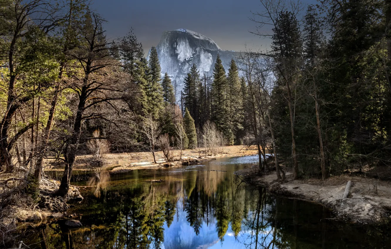 Photo wallpaper landscape, nature, Yosemite Half Dome
