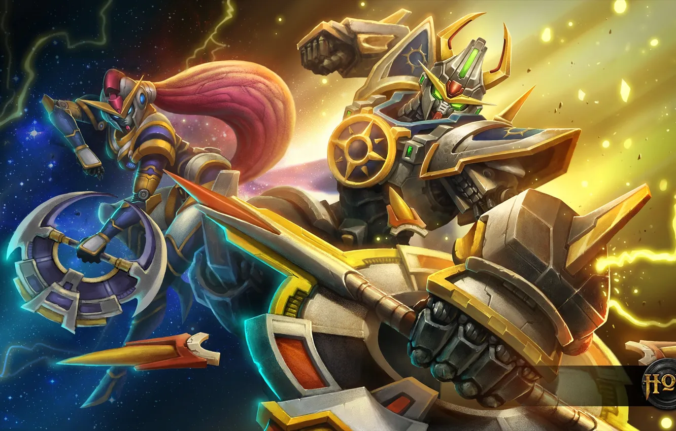 Photo wallpaper fiction, robot, art, Heroes of Newerth, Gundam, Savior, Savior Solstice