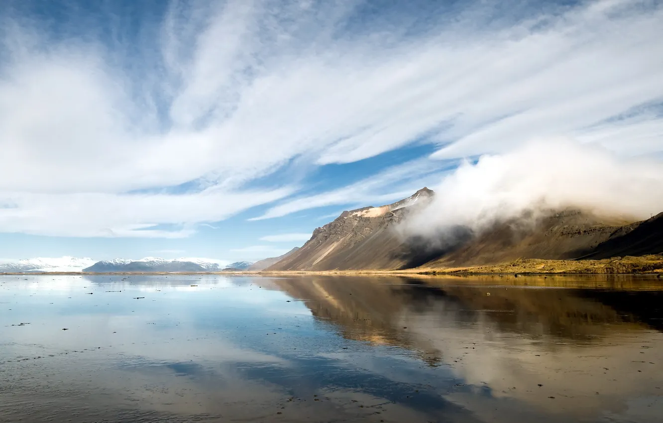 Photo wallpaper landscape, mountains, lake