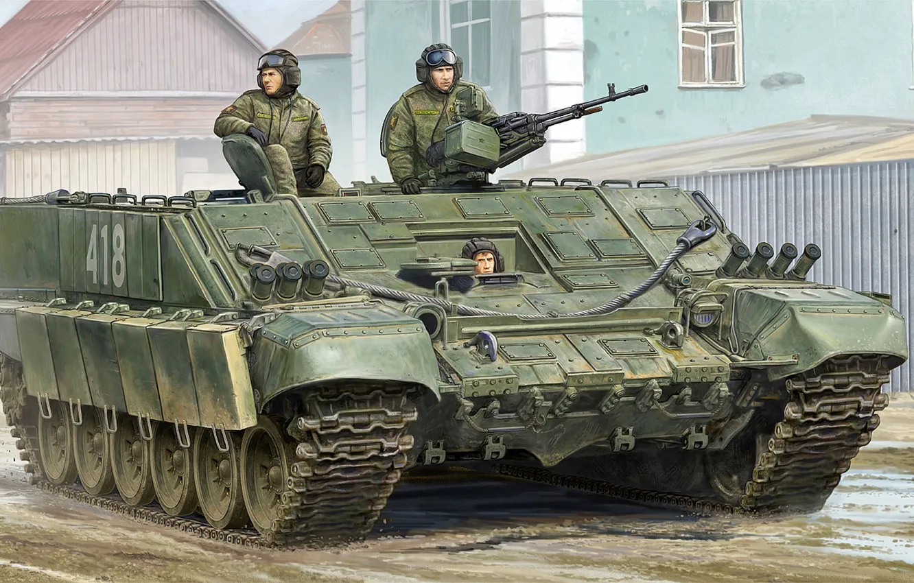 Photo wallpaper figure, art, russian, Russian, Heavy flamethrower personnel carrier, Fighting machine flamethrower-heavy, BMO-T