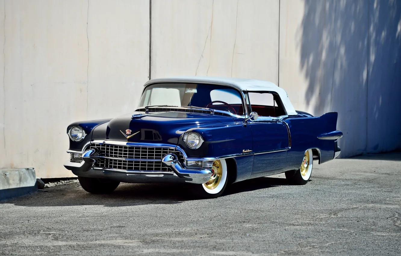 Photo wallpaper Eldorado, Cadillac, vintage, convertible, blue, old, classic, 1955