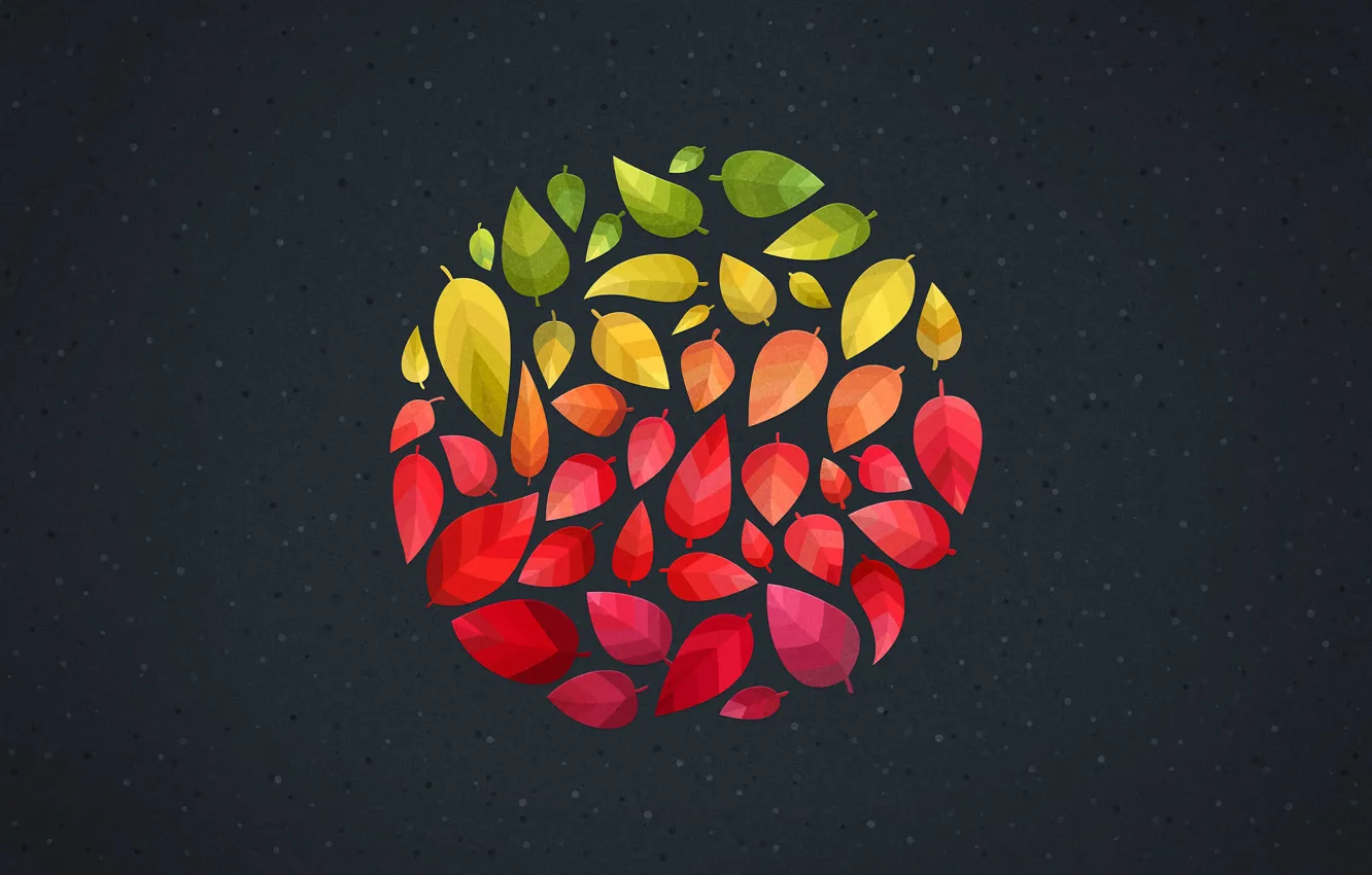 Photo wallpaper autumn, leaves, vector, art, the asvaltu