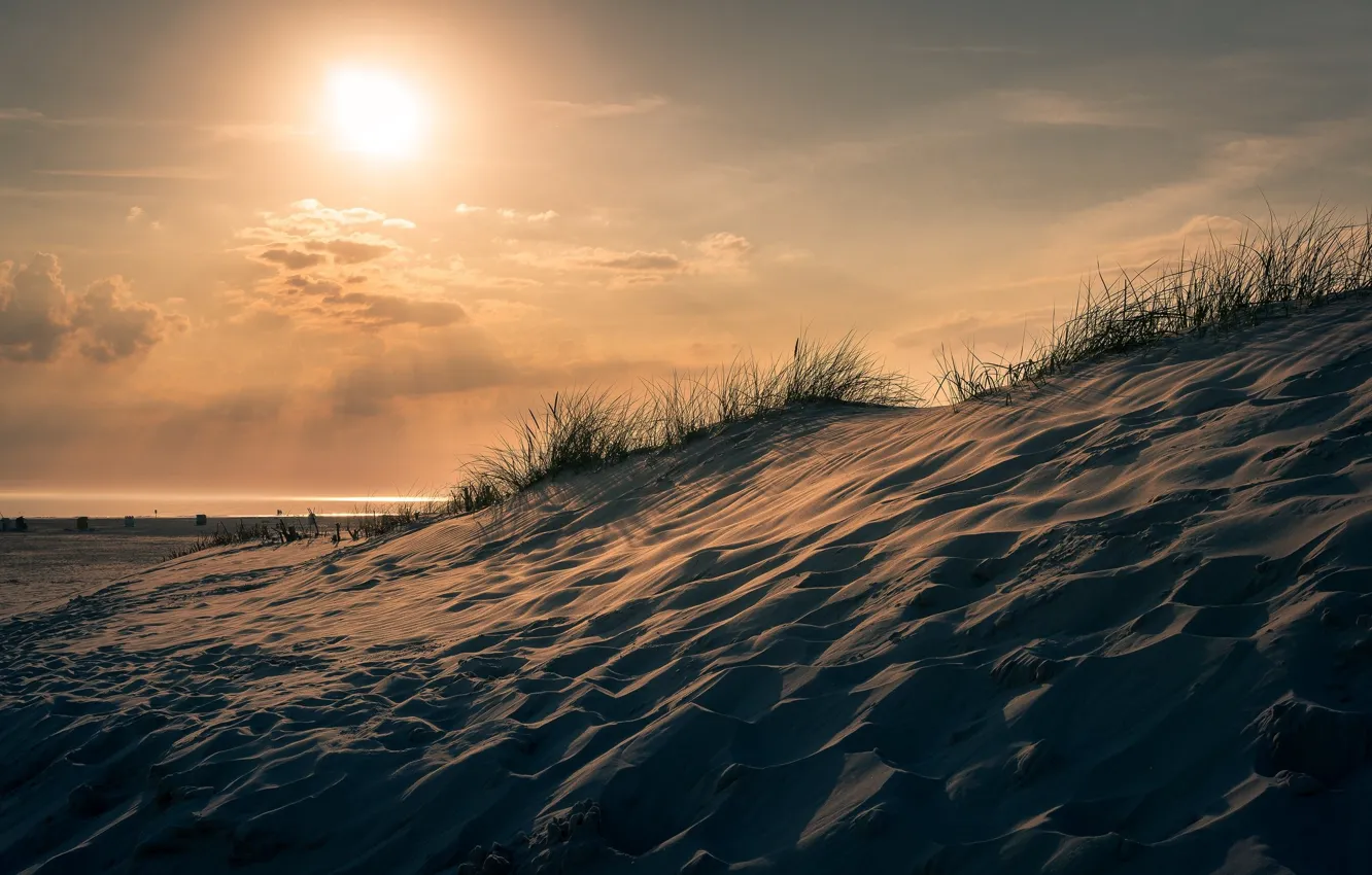 Photo wallpaper the sky, the sun, desert