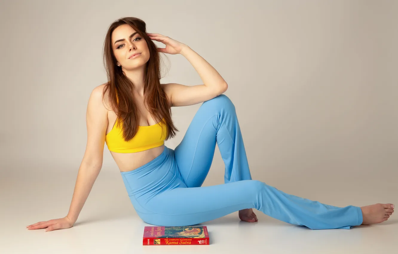 Photo wallpaper girl, beautiful, model, pretty, sweet, pants, long-haired, tank top