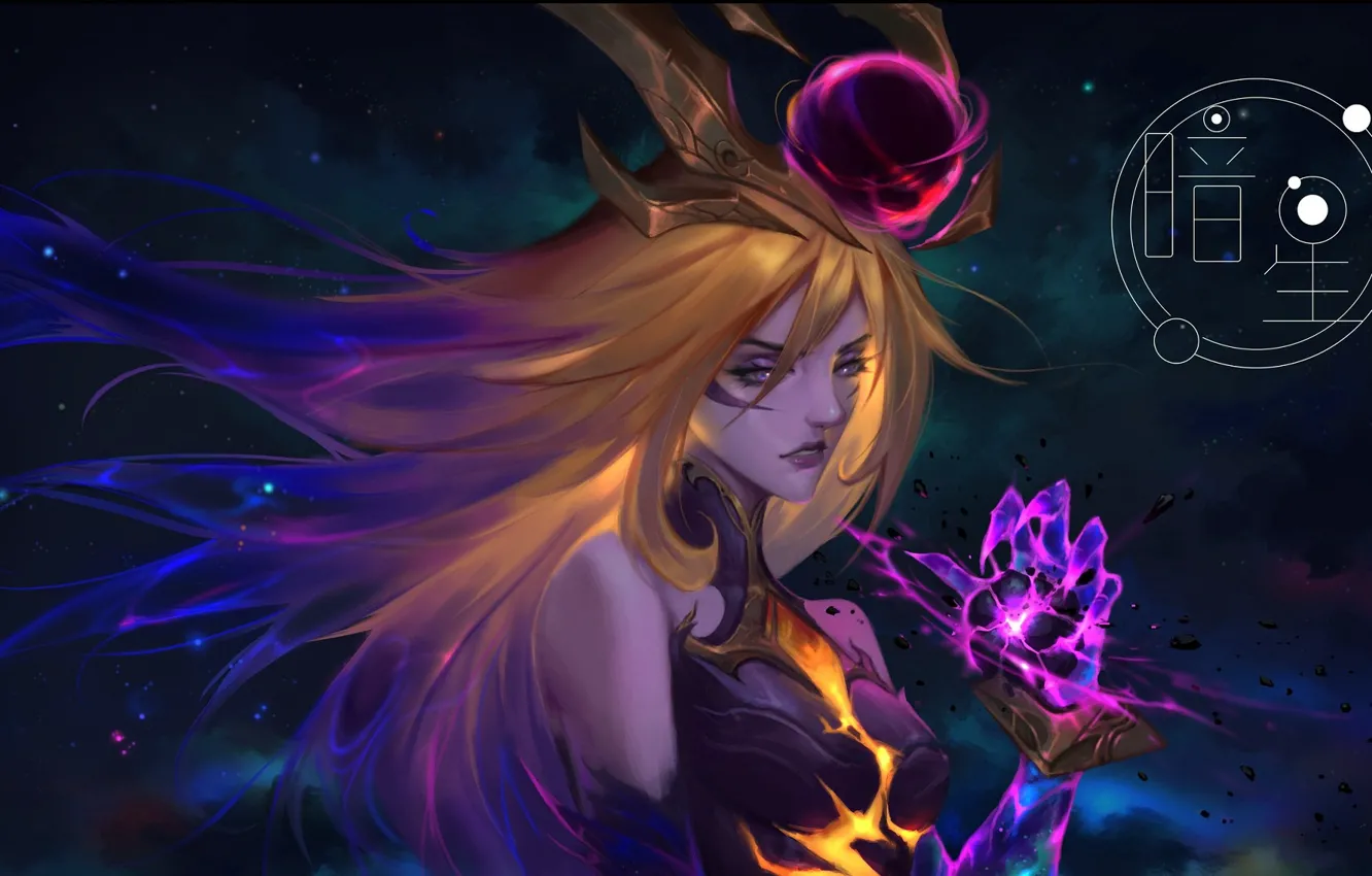 Photo wallpaper girl, space, League of Legends