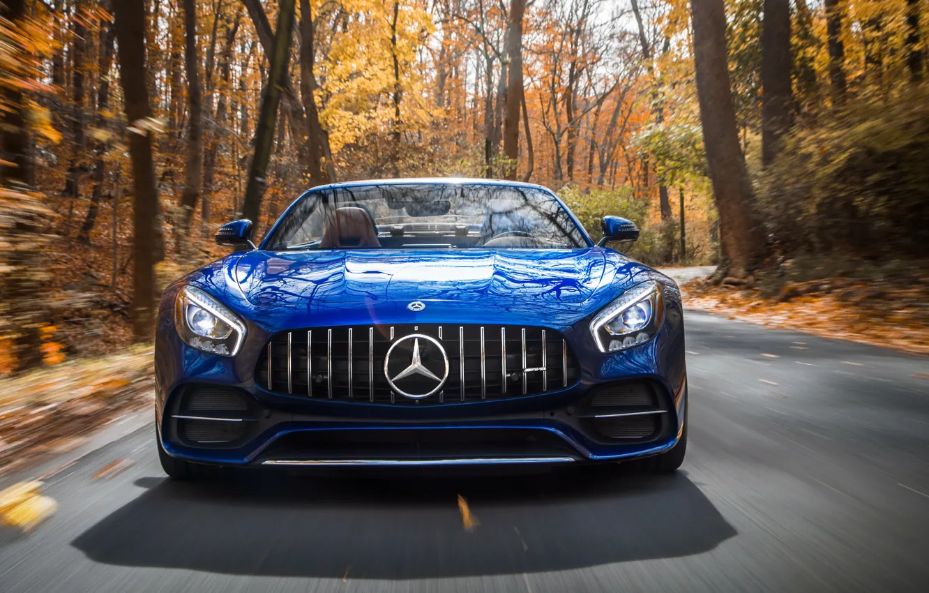 Photo wallpaper Roadster, Mercedes-Benz, front view, AMG, 2018, GT C