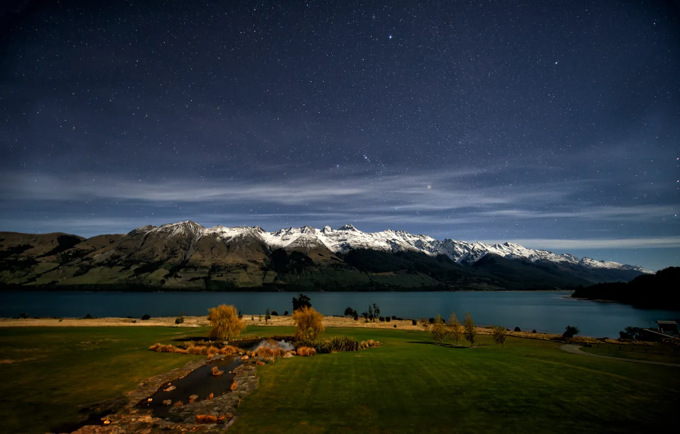 Photo wallpaper mountains, New Zealand, New Zealand, Lake Wakatipu, Lake Wakatipu