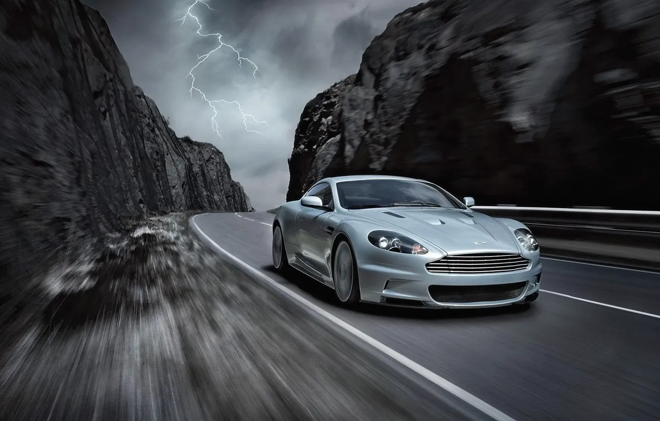 Photo wallpaper road, 007, Aston Martin DBS