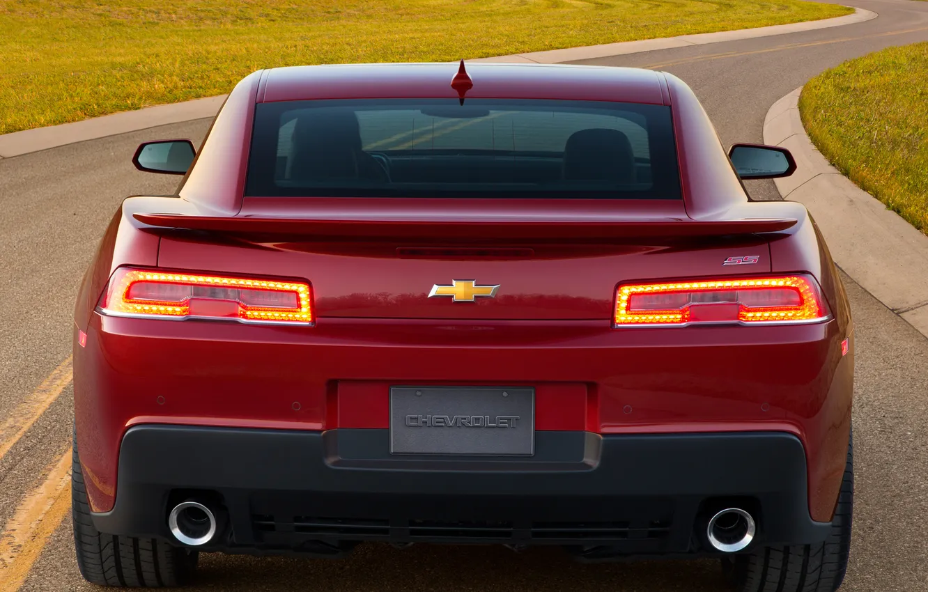 Photo wallpaper auto, Chevrolet, pipe, Camaro, back, 2013, brake lights