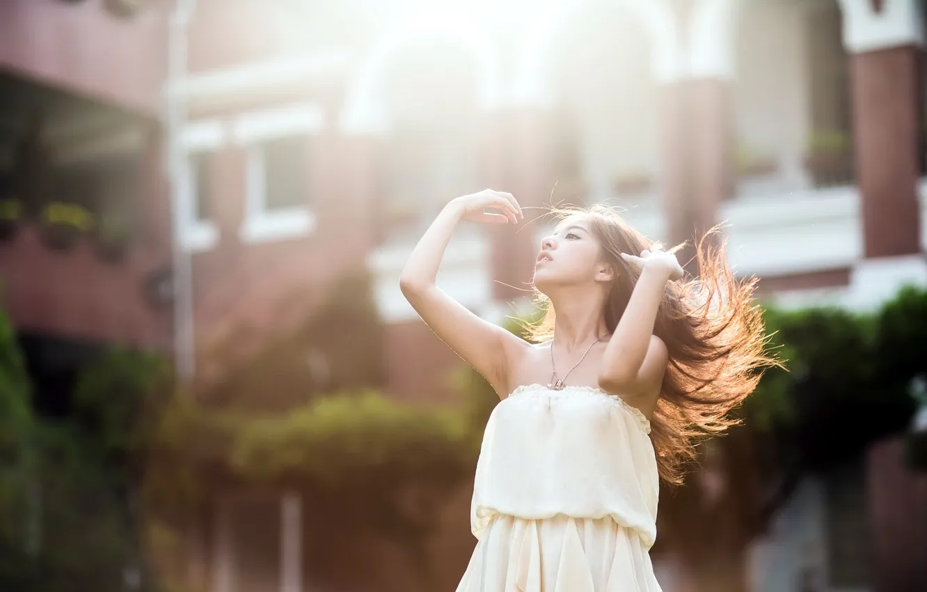 Photo wallpaper girl, pose, Asian