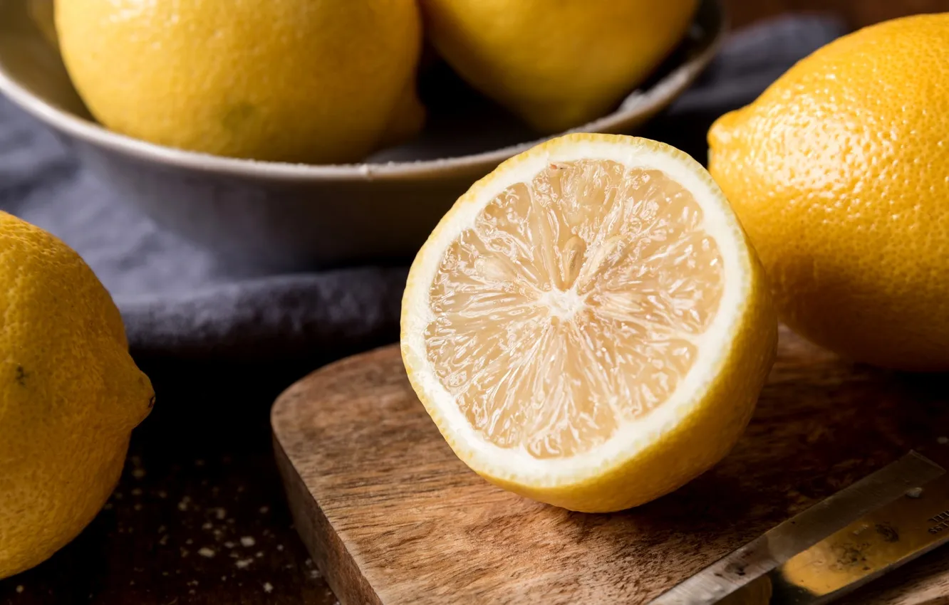 Photo wallpaper lemon, fruit, citrus, sour