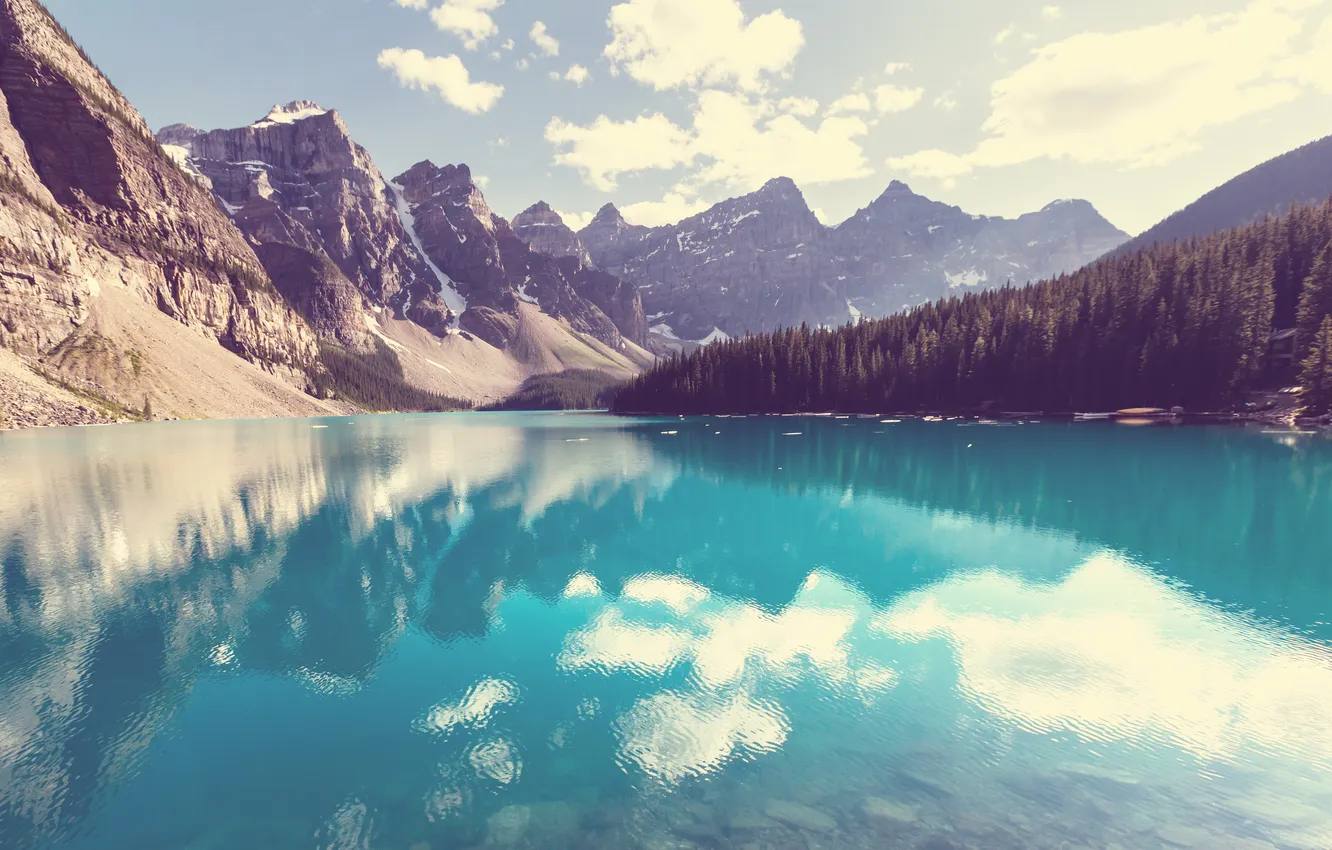 Photo wallpaper forest, lake, Banff National Park, Canada, landscape, lake, Moraine