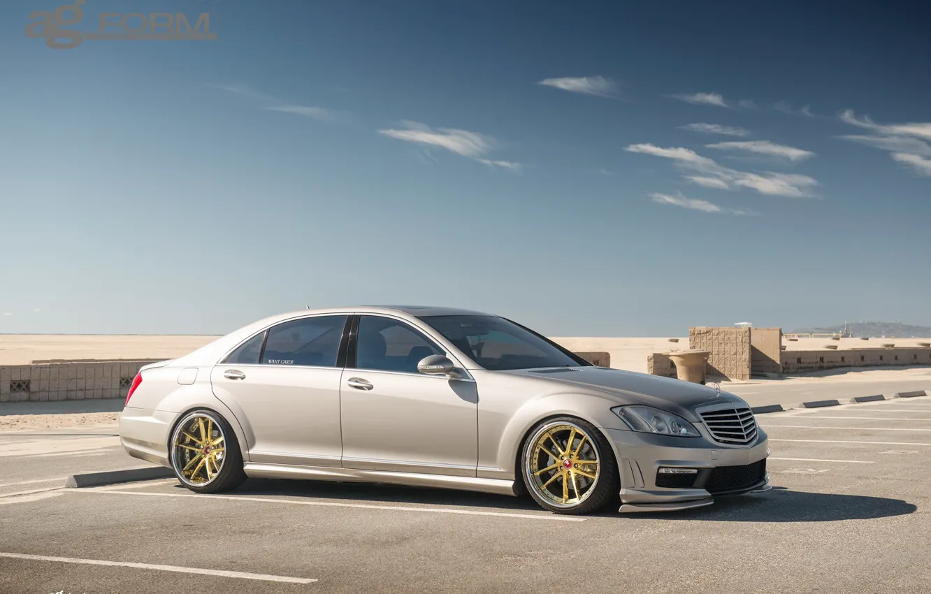 Photo wallpaper Mercedes-Benz, gold, Design, tuning, power, amg, speed, germany