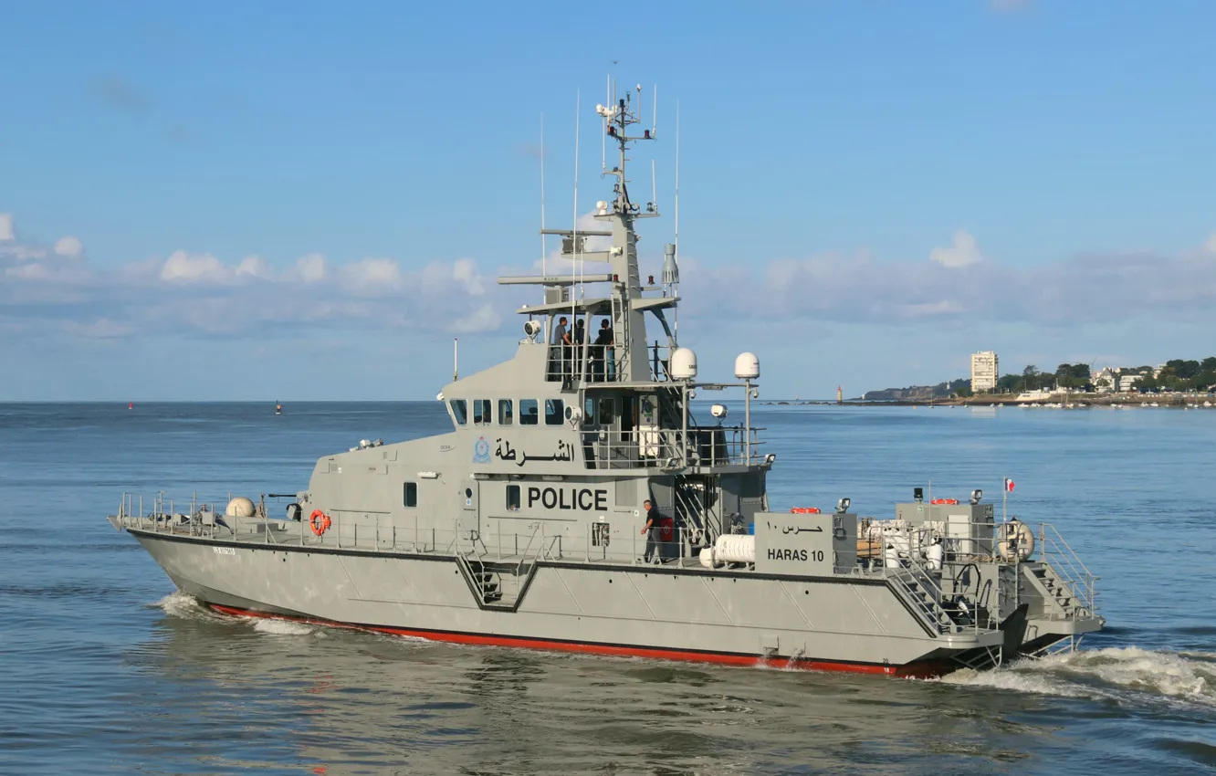 Photo wallpaper police, boat, patrol, Oman