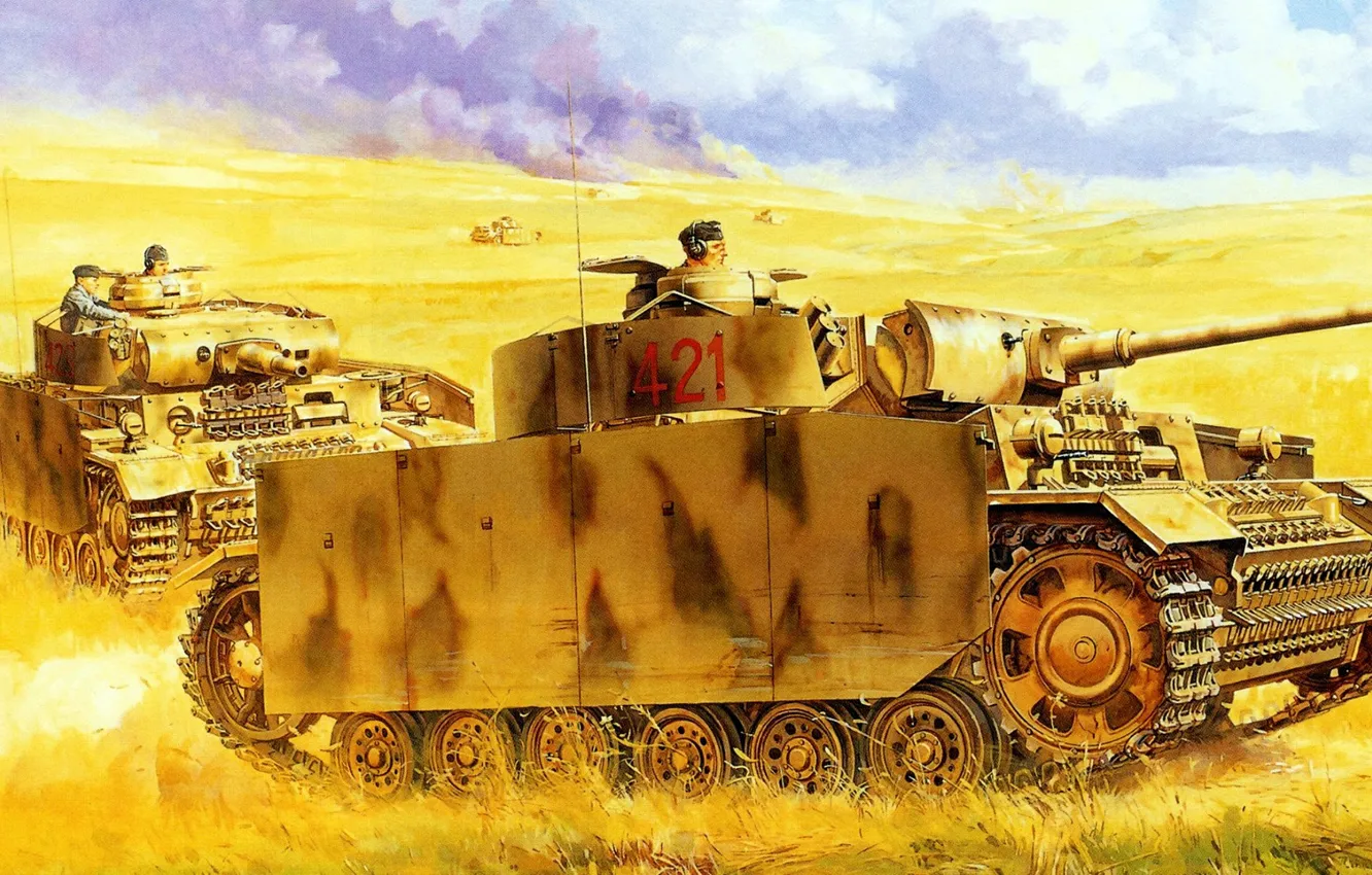 Photo wallpaper Pz.Kpfw.III, German medium tank, PzKpfw III, Panzer III, Panzerkampfwagen III Ausf M/N, Pz.III