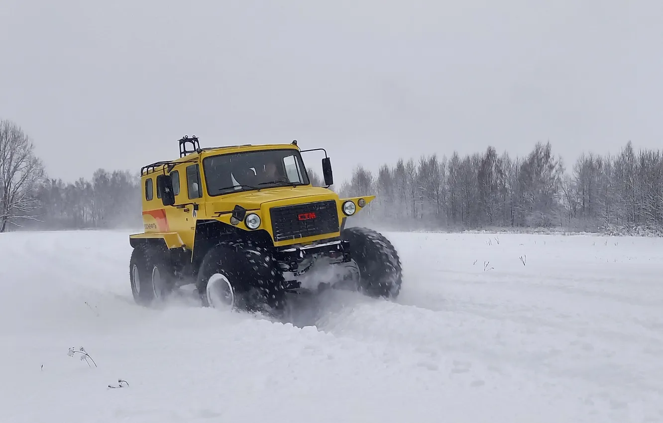 Photo wallpaper snow, speed, Rover