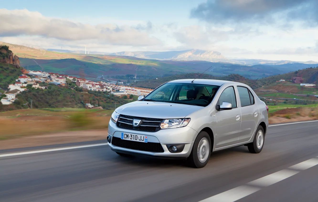 Photo wallpaper road, Logan, Dacia