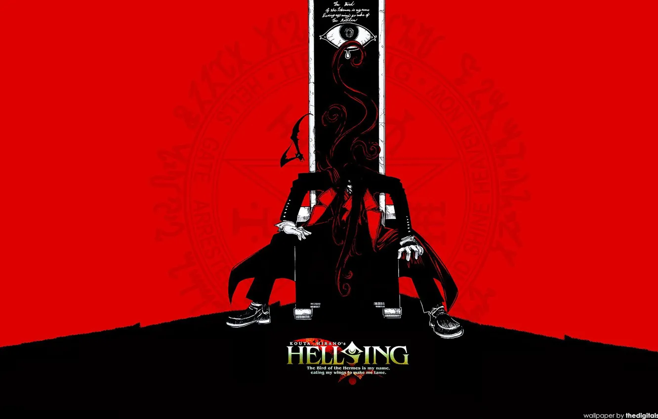 Photo wallpaper vampire, sitting, Hellsing, Hellsing