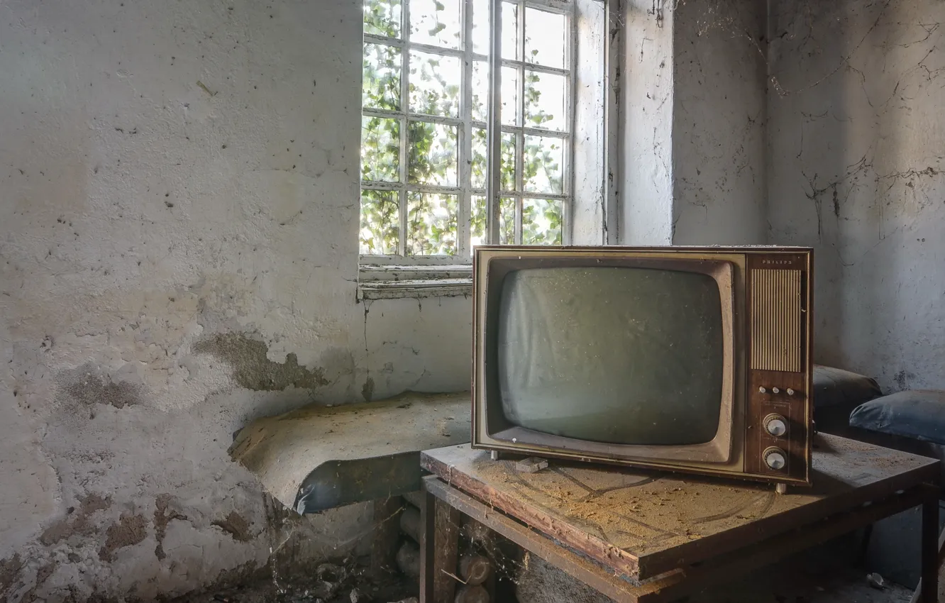 Photo wallpaper table, room, TV, window