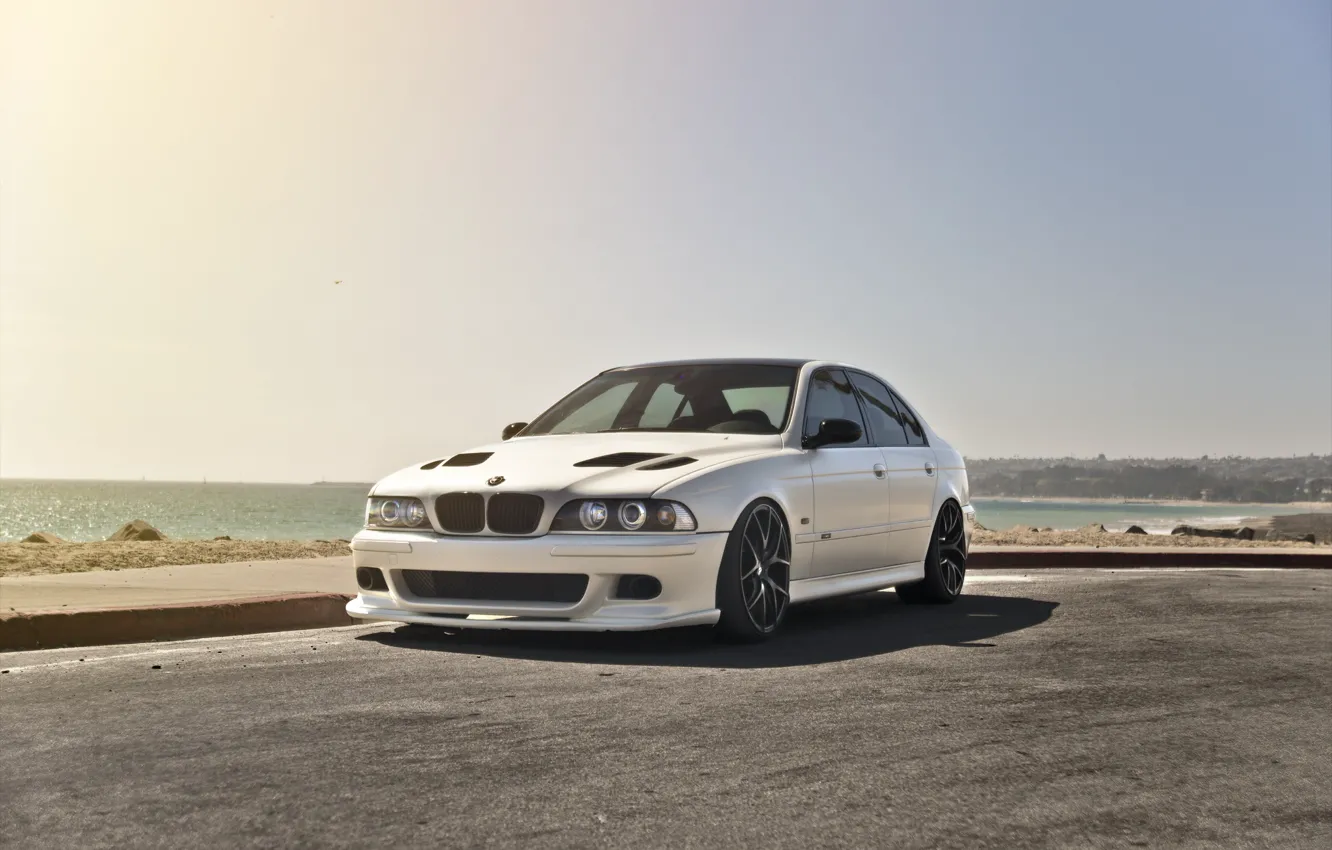 Photo wallpaper ocean, sun, E39, M5