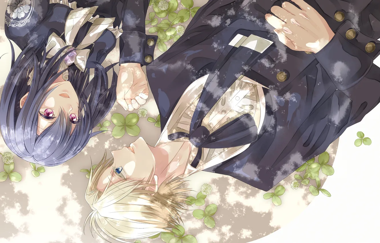 Photo wallpaper girl, flowers, smile, anime, art, guy, Ayuzawa Misaki, Usui Takumi Was