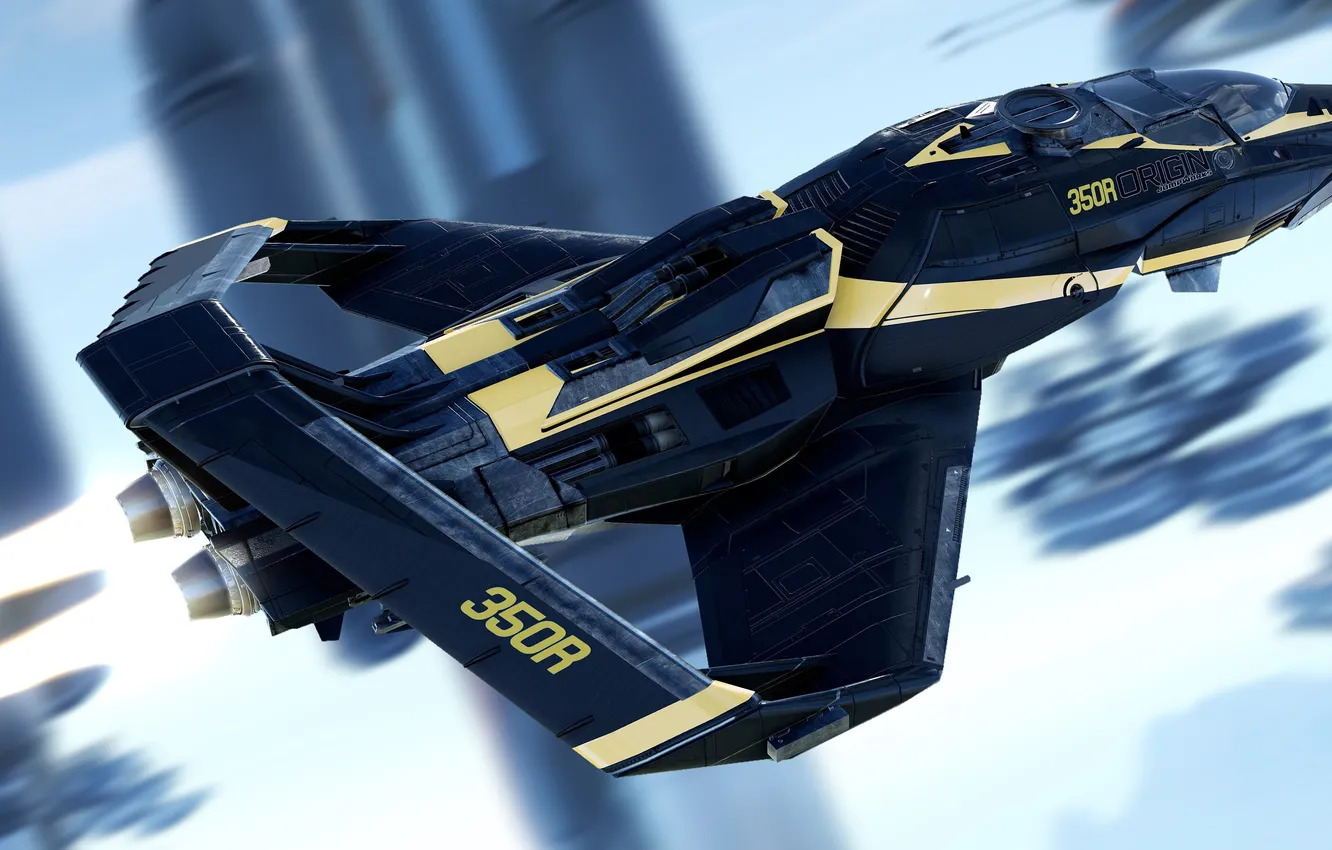 Photo wallpaper flight, ship, Star Citizen, Origin 350R